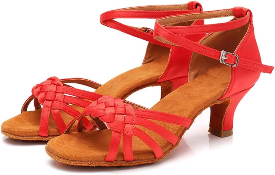MSMAX Latin Dance Shoes High Heel Jazz Ballroom Dancing Sandals for Women