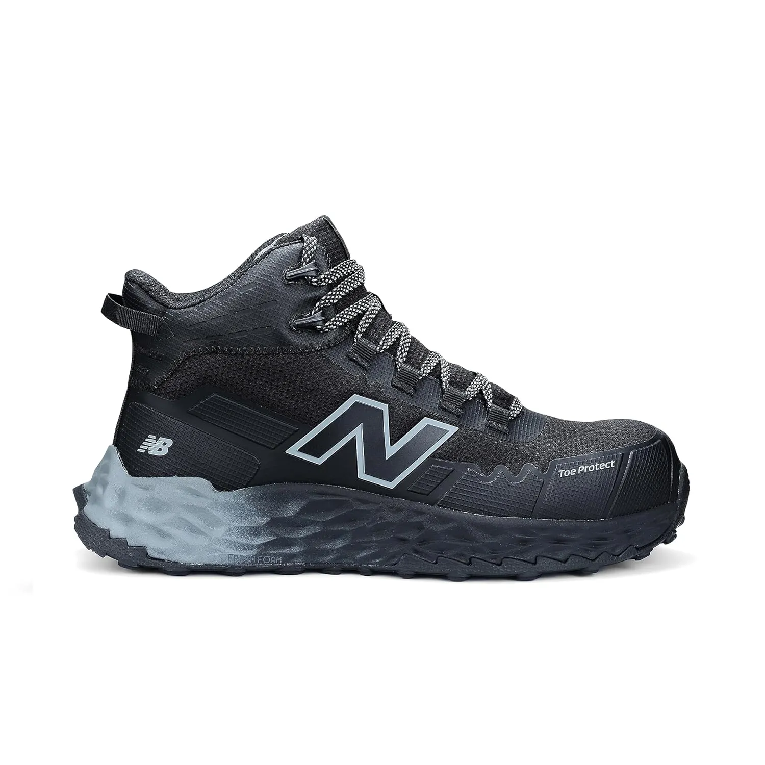 New Balance Fresh Foam Cremorne Composite Toe Safety Shoes for Men - Non Slip, Electrical Hazard - Wide Fit, Black/Grey, Mid