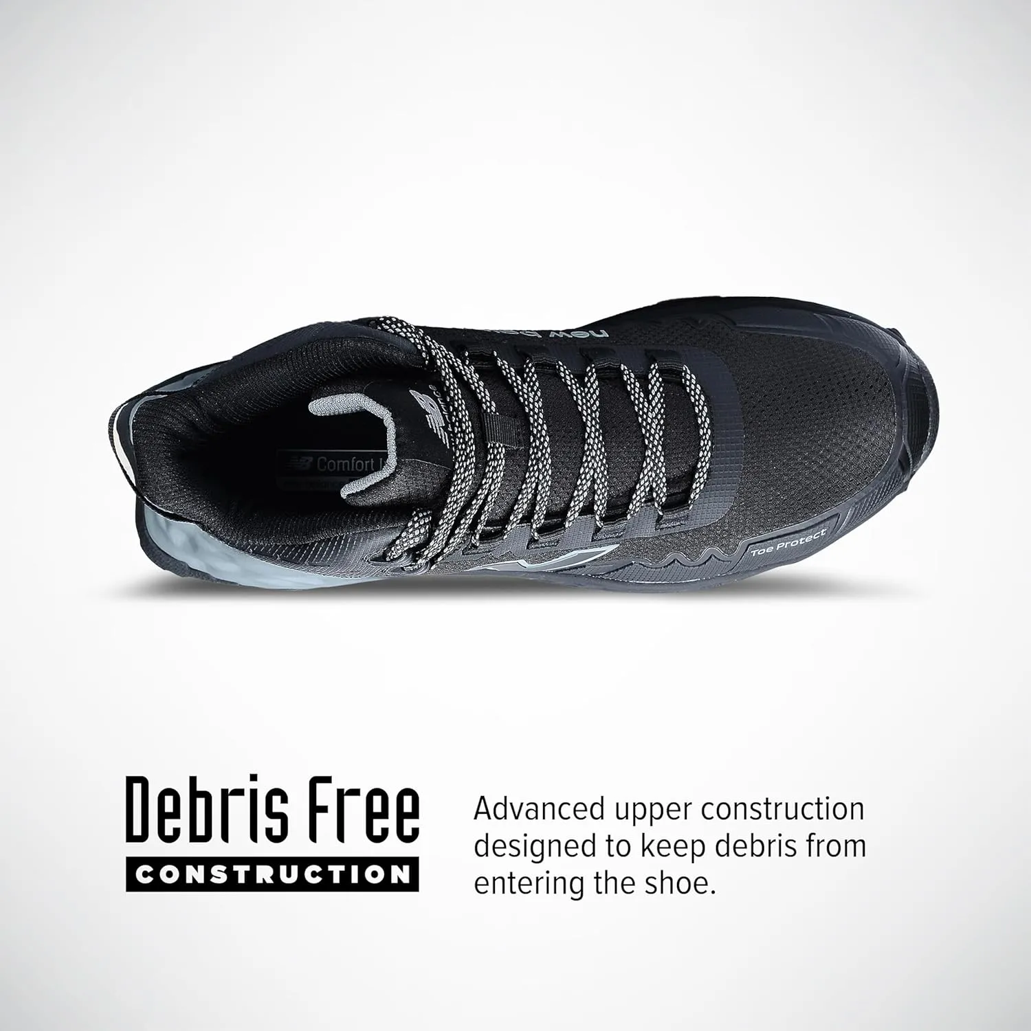 New Balance Fresh Foam Cremorne Composite Toe Safety Shoes for Men - Non Slip, Electrical Hazard - Wide Fit, Black/Grey, Mid