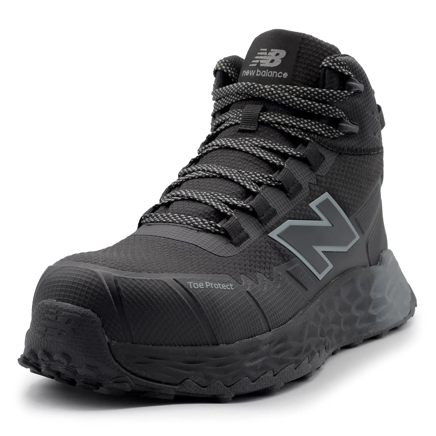 New Balance Fresh Foam Cremorne Composite Toe Safety Shoes for Men - Non Slip, Electrical Hazard - Wide Fit, Black/Grey, Mid