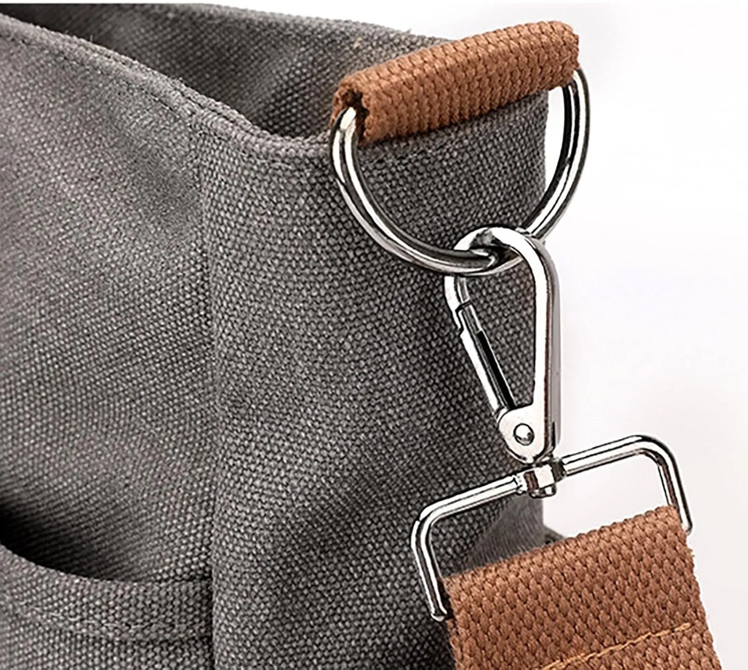 New Fashionable Layer Crossbody Bag Lightweight Canvas Casual Hiking Bag Men Leather Briefcase Bags (Grey, One Size)