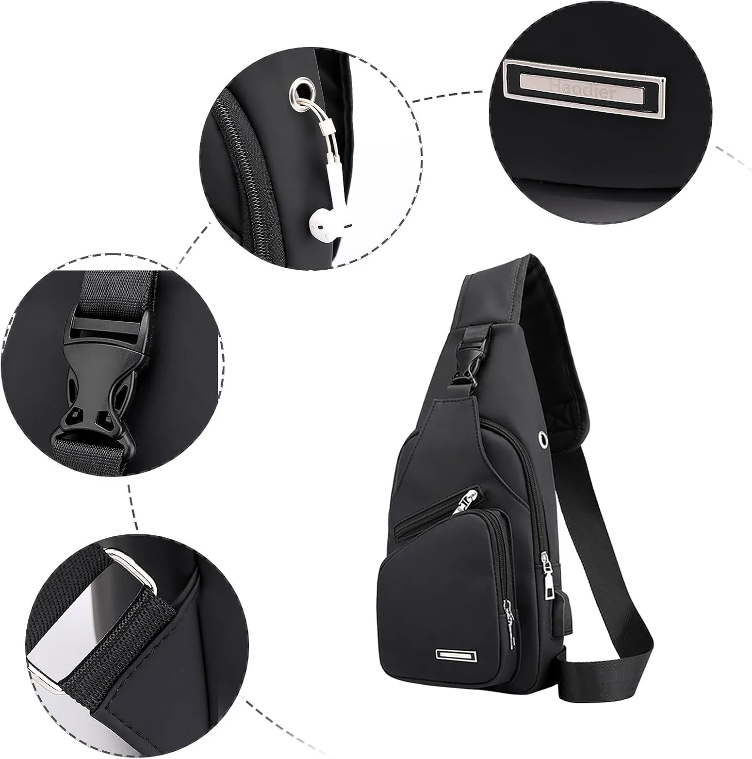 New Fashionable Layer Crossbody Bags Lightweight Nylon Sport Running Hiking Bag Messenger Bag And (Grey, One Size)