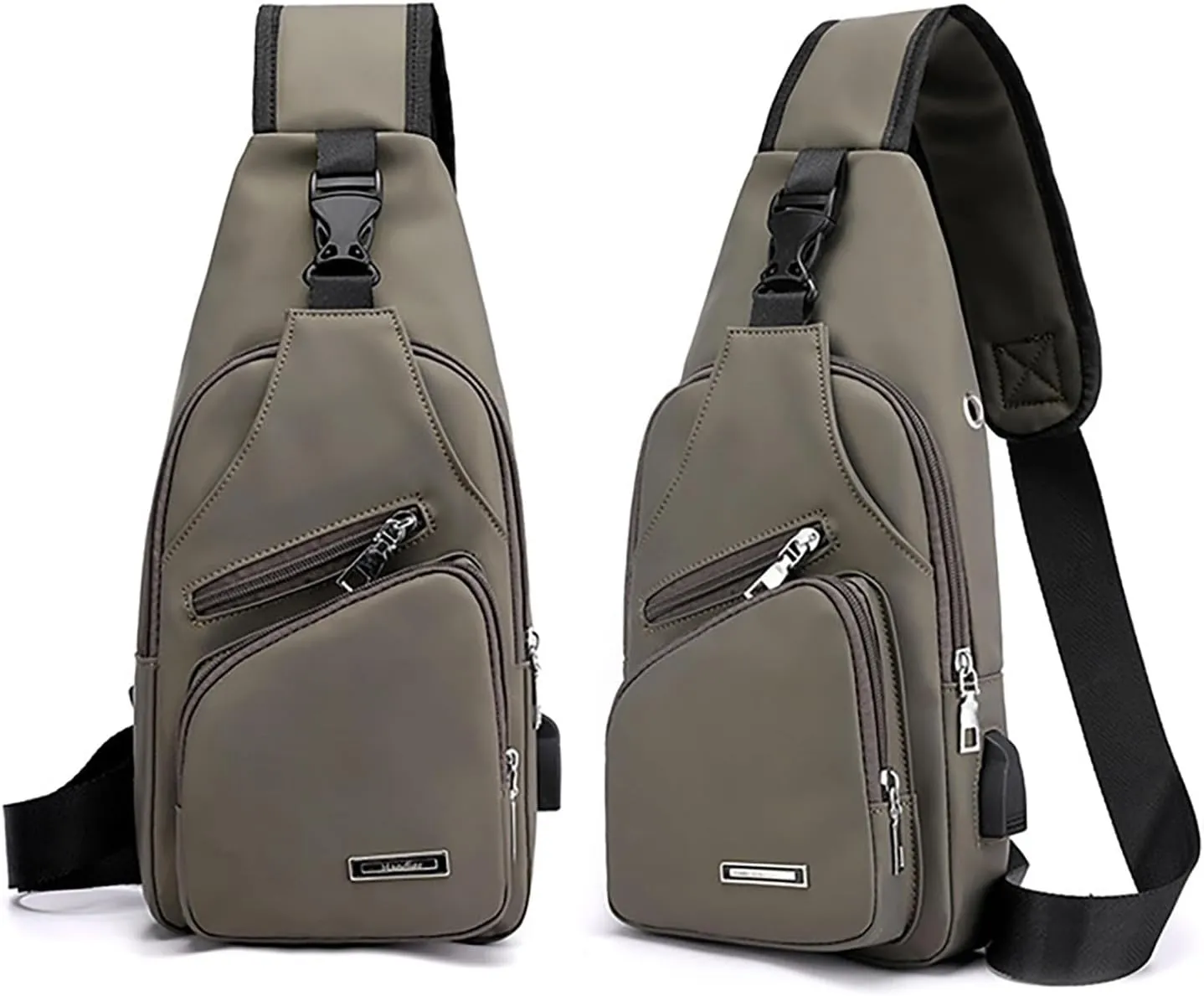 New Fashionable Layer Crossbody Bags Lightweight Nylon Sport Running Hiking Bag Messenger Bag And (Khaki, One Size)