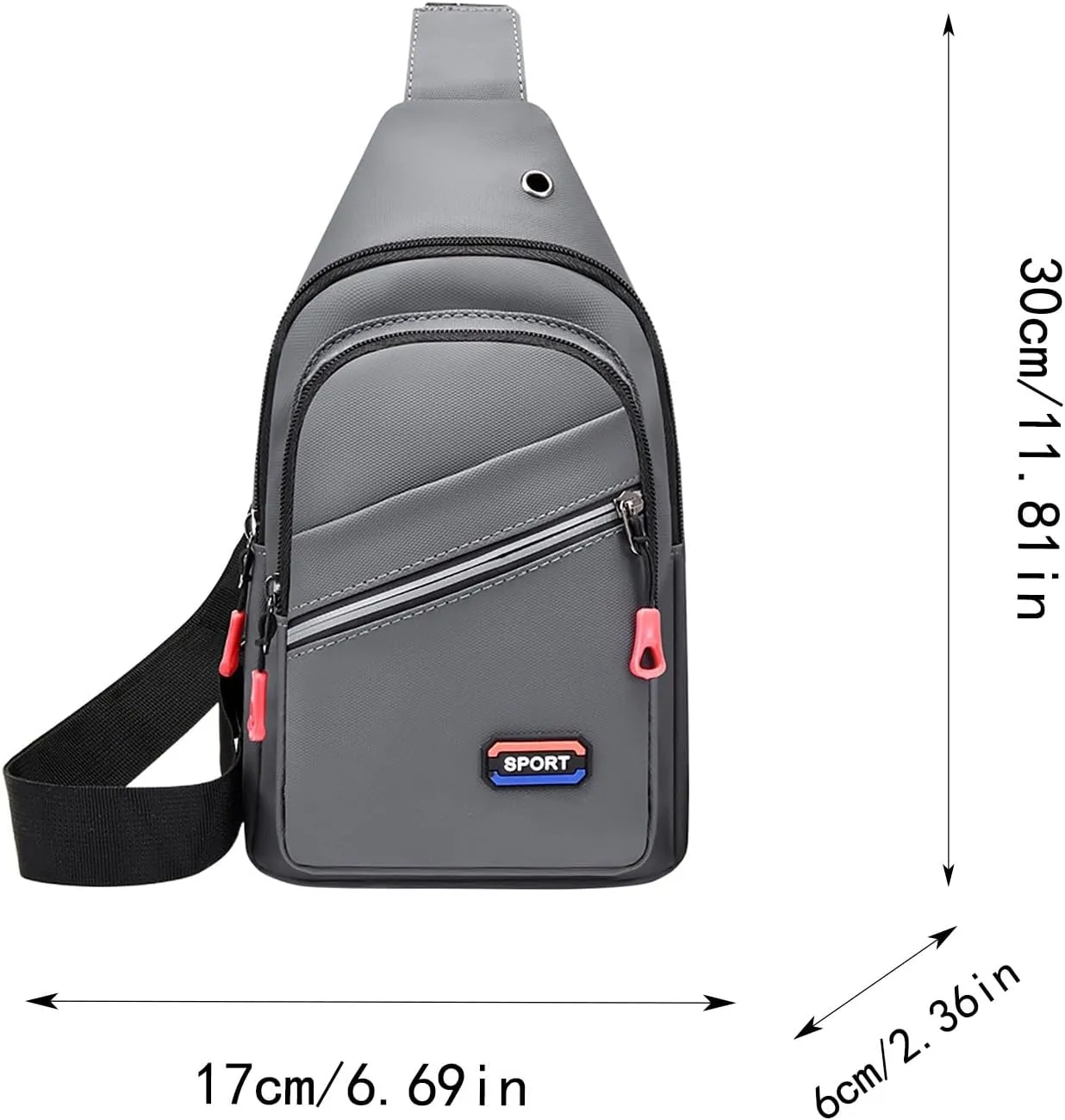 New Fashionable Layer Crossbody Bags Lightweight Nylon Sport Running Hiking Bag Passion Leather (Black, One Size)