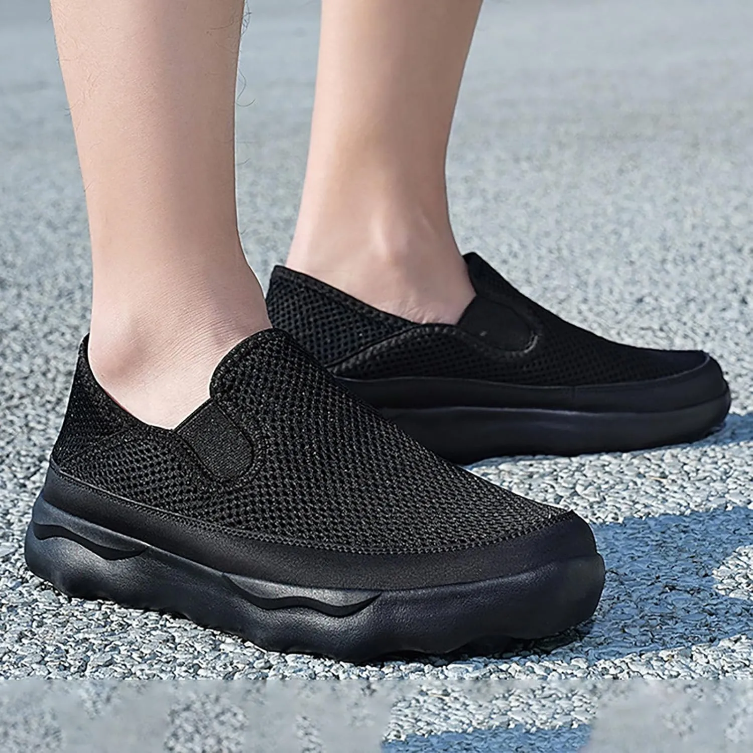 New Men's Hollow Breathable Mesh Casual Fashion Sport Shoe Mens Sneaker Slippers