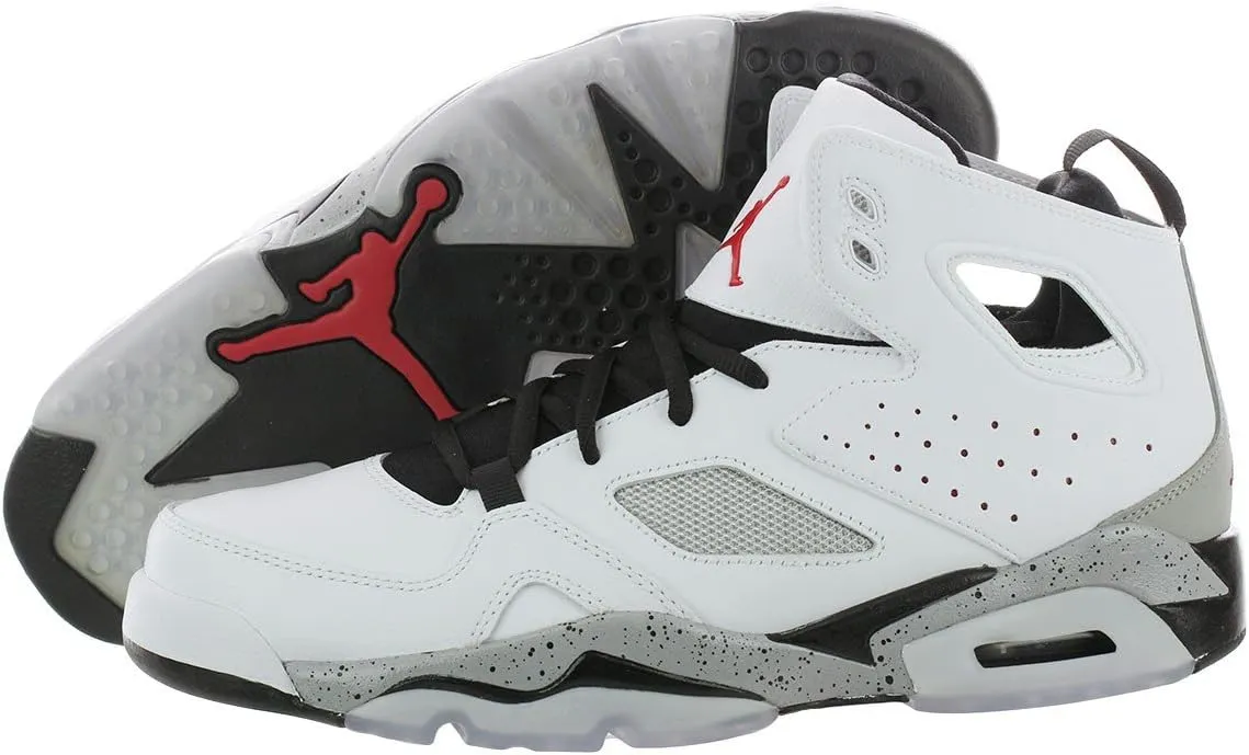 NIKE Men's Jordan Flight Club '91 555475 102 White Gym Red Black Met Silver (MEN SIZE 9.5, White Gym Red Black Met Silver)
