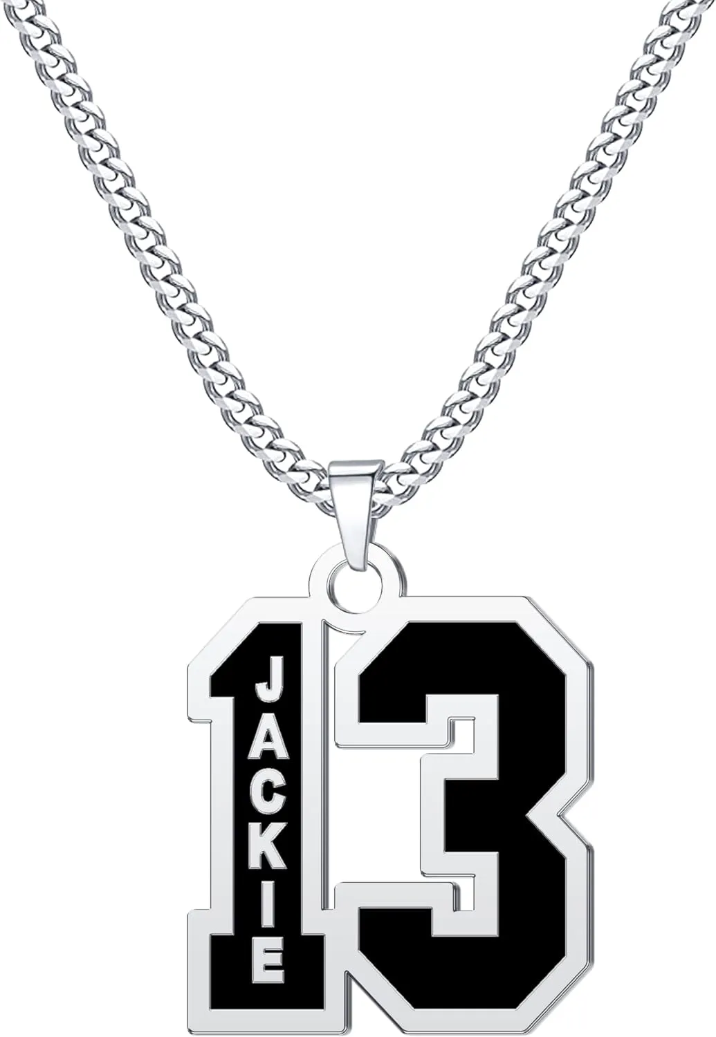 Number Necklace for Athletes Boys Stainless Steel 0-99 Number Charm Pendant Personalized Sports Jewelry for Men Basketball Baseball Football
