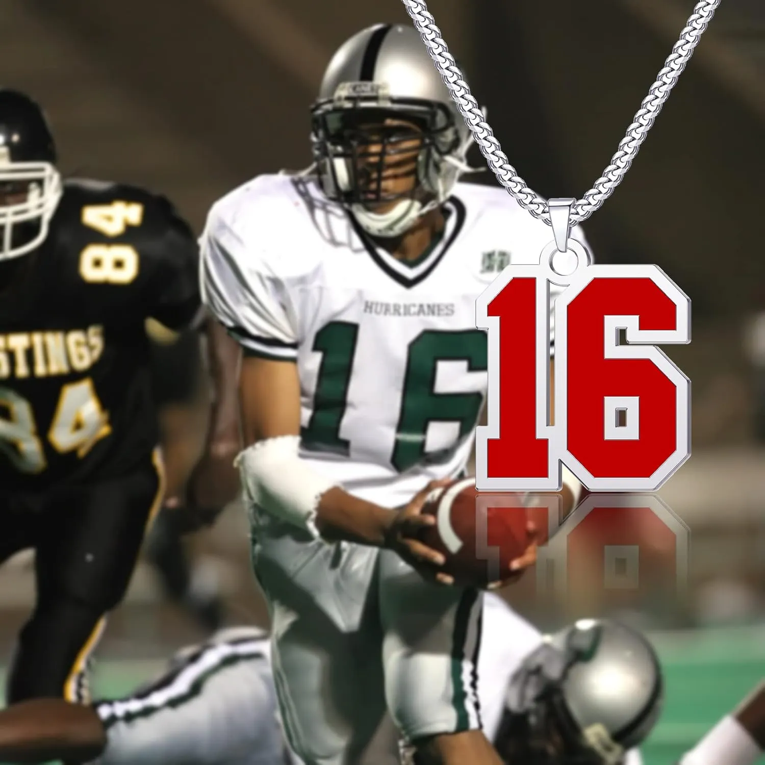 Number Necklace for Athletes Boys Stainless Steel 0-99 Number Charm Pendant Personalized Sports Jewelry for Men Basketball Baseball Football
