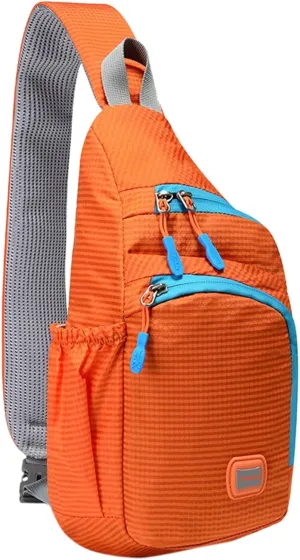 Nylon Fanny Pack Trendy Zipper Sling Bags With Side Pocket For Outdoor Sports Men Shoulder Bags Extra (F, One Size)