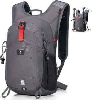 OIWAS Small Hiking Backpack - 15L Hiking Backpacks Water Resistant Camping Backpack Lightweight Hiking Daypack with Hydration Bladder Outlet