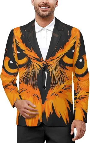 Orange Owl Men's Double Button Lapel Casual Blazer Suit Jacket Lightweight Business Jacket