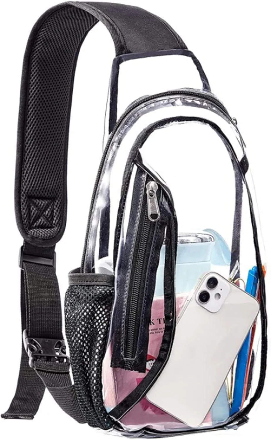 Outdoor Travel Leisure Sports Visual Bags Adjustable Belt Cute Bags Transparent Waist Purse Bag Clear (White, One Size)