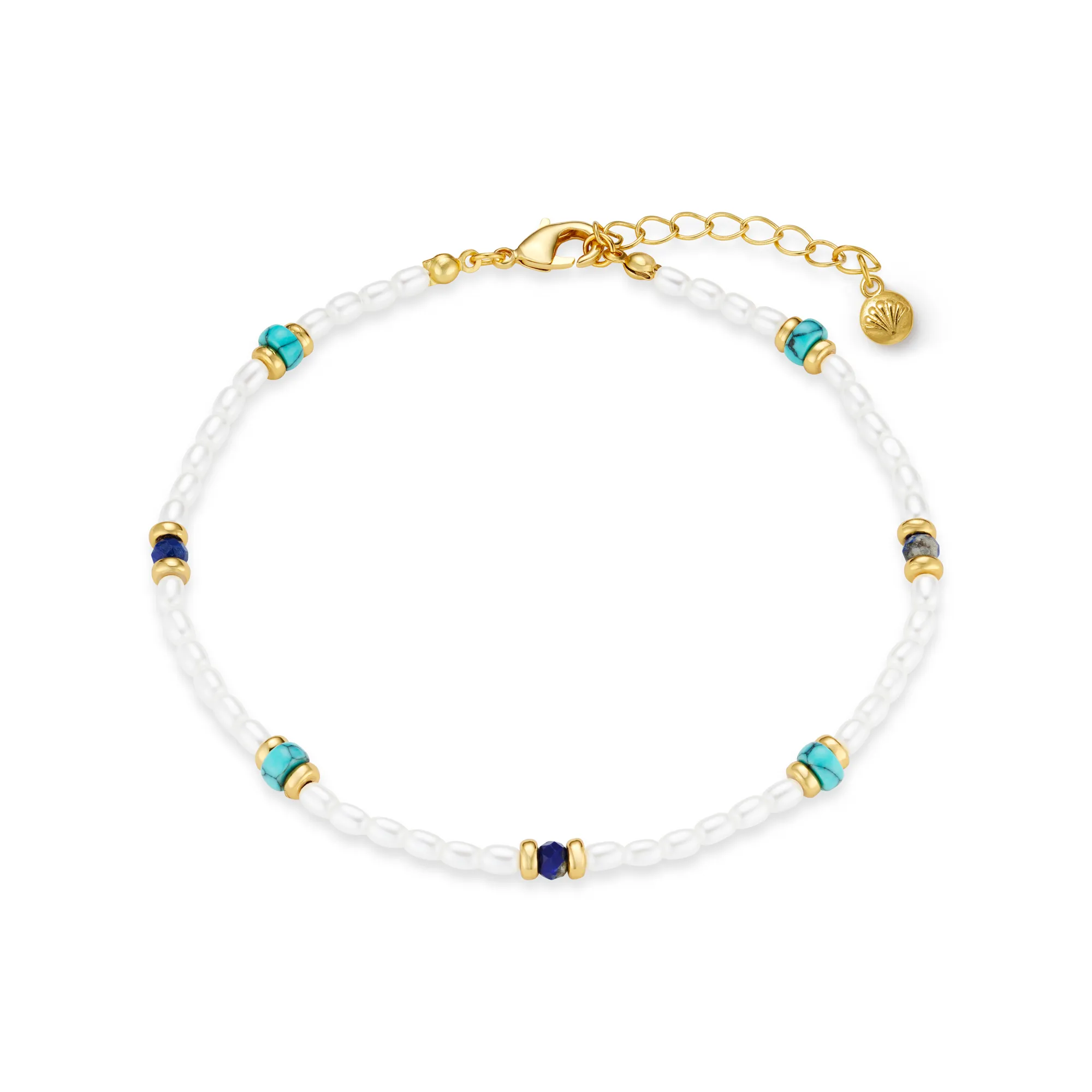 Pearl & Stone Beaded Anklet