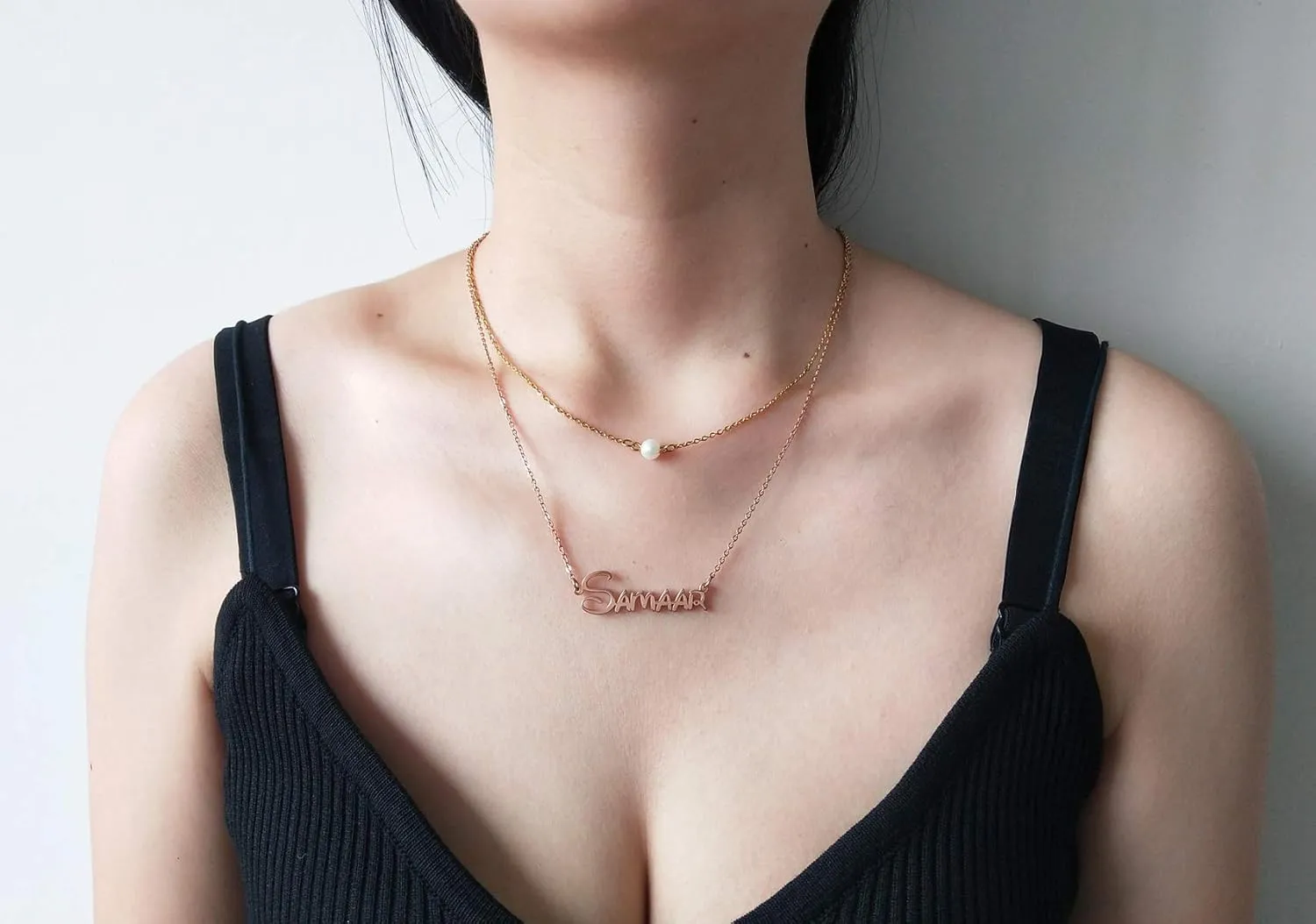 Personalized Custom Name Necklace Layered Choker Necklaces for Women