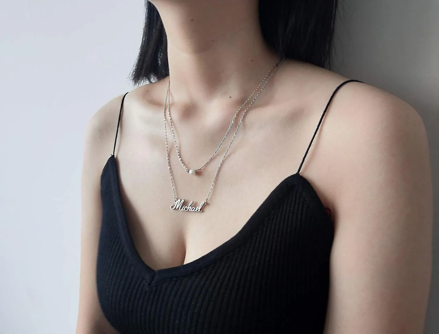Personalized Custom Name Necklace Layered Choker Necklaces for Women