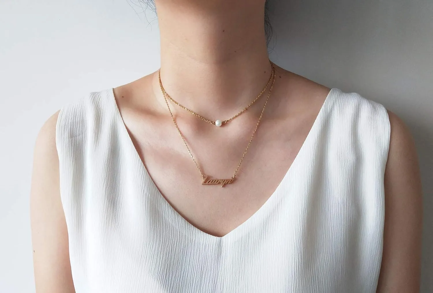Personalized Custom Name Necklace Layered Choker Necklaces for Women