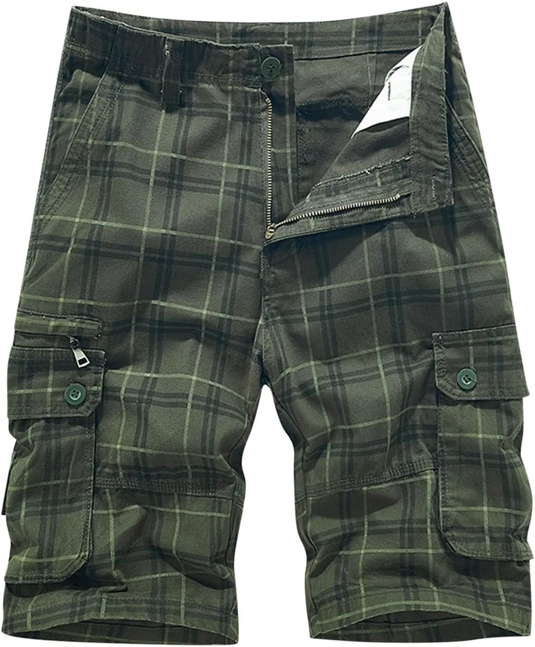 Plaid Straight Leg Cargo Sport Gym Trousers Pants for Man Summer Fall Loose Fit Trousers Pants Shorts Mens 2025