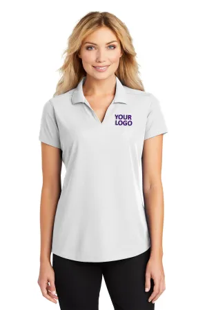 Port Authority Ladies Dry Zone Custom Grid Polos, White