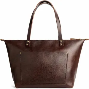 Portland Leather Goods Medium Zipper Tote Bag  Handmade, Durable & Unlined  Interior & Exterior Pockets