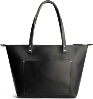 Portland Leather Goods Medium Zipper Tote Bag  Handmade, Durable & Unlined  Interior & Exterior Pockets