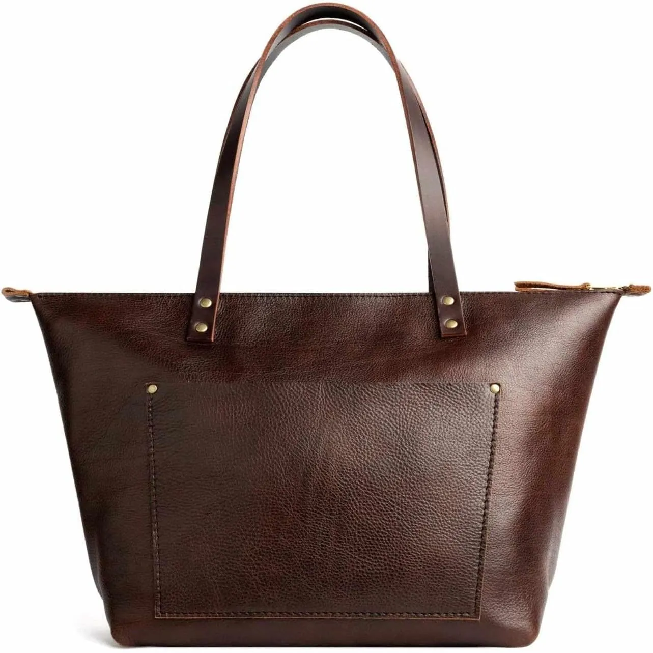 Portland Leather Goods Medium Zipper Tote Bag  Handmade, Durable & Unlined  Interior & Exterior Pockets