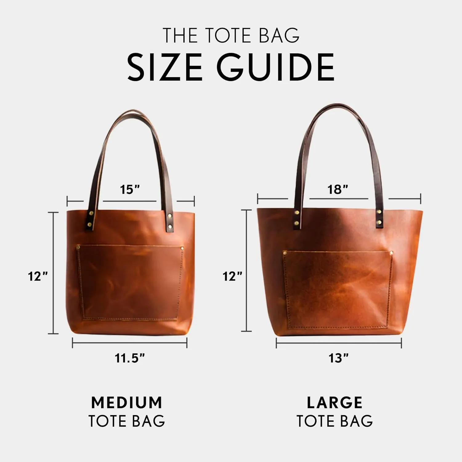 Portland Leather Goods Medium Zipper Tote Bag  Handmade, Durable & Unlined  Interior & Exterior Pockets
