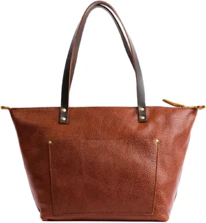 Portland Leather Goods Medium Zipper Tote Bag  Handmade, Durable & Unlined  Interior & Exterior Pockets