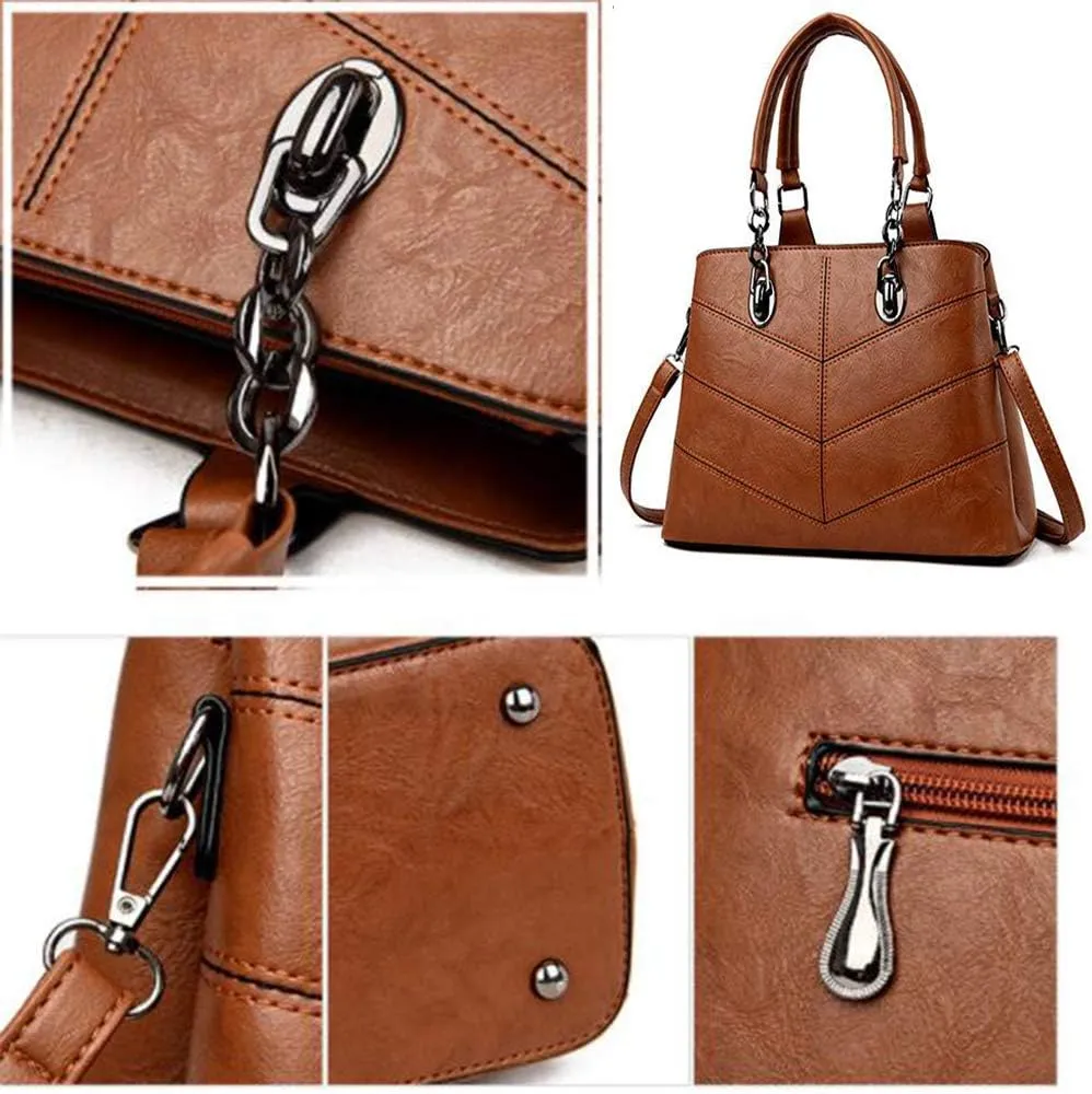 PU Leather Tote Hobo for Women Shoulder Crossbody Bags 3pcs Satchel Clutches Wallets