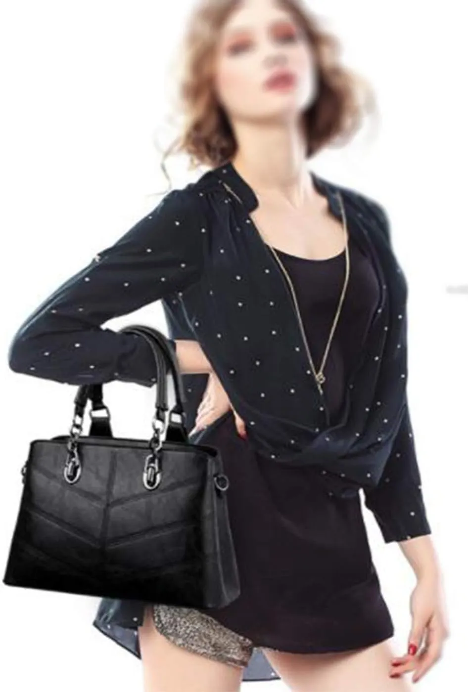 PU Leather Tote Hobo for Women Shoulder Crossbody Bags 3pcs Satchel Clutches Wallets