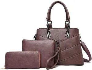 PU Leather Tote Hobo for Women Shoulder Crossbody Bags 3pcs Satchel Clutches Wallets