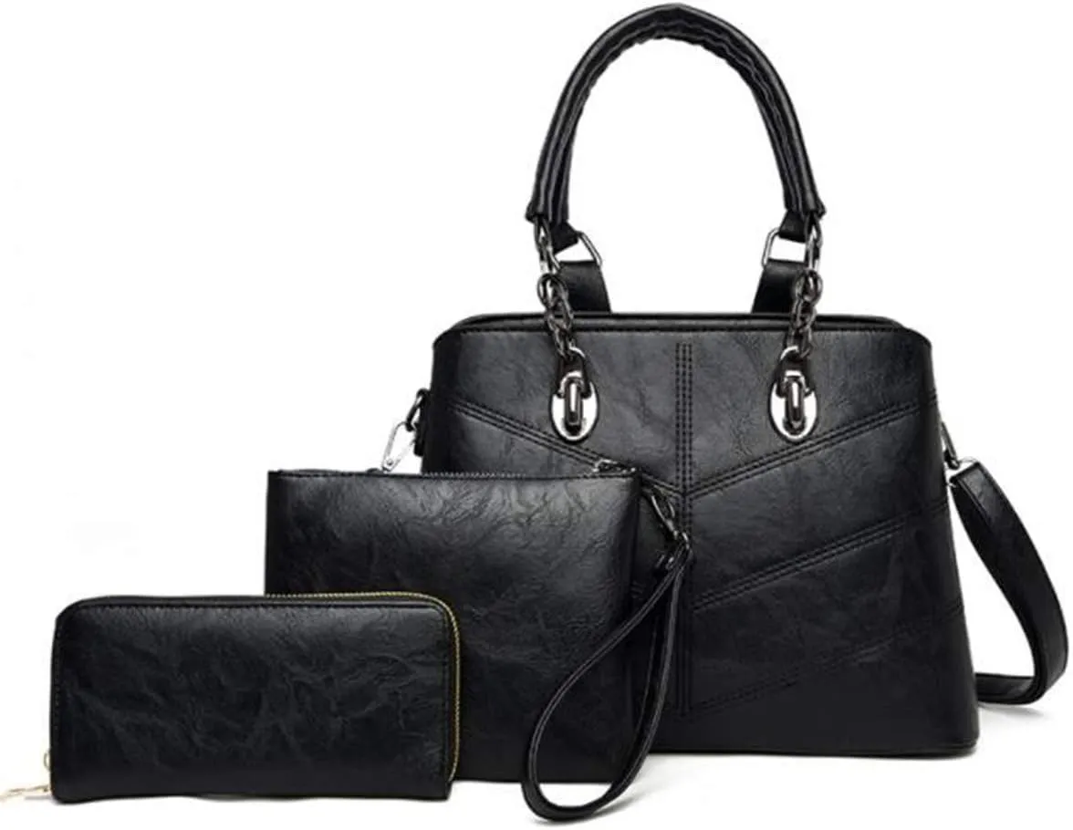 PU Leather Tote Hobo for Women Shoulder Crossbody Bags 3pcs Satchel Clutches Wallets