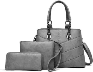 PU Leather Tote Hobo for Women Shoulder Crossbody Bags 3pcs Satchel Clutches Wallets