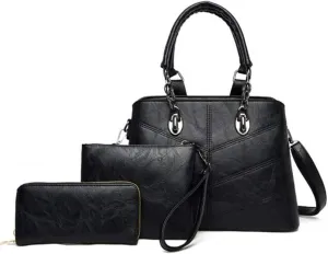 PU Leather Tote Hobo for Women Shoulder Crossbody Bags 3pcs Satchel Clutches Wallets