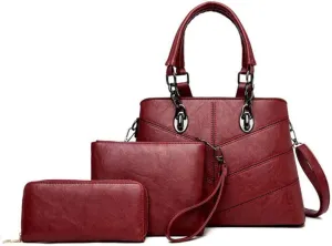 PU Leather Tote Hobo for Women Shoulder Crossbody Bags 3pcs Satchel Clutches Wallets