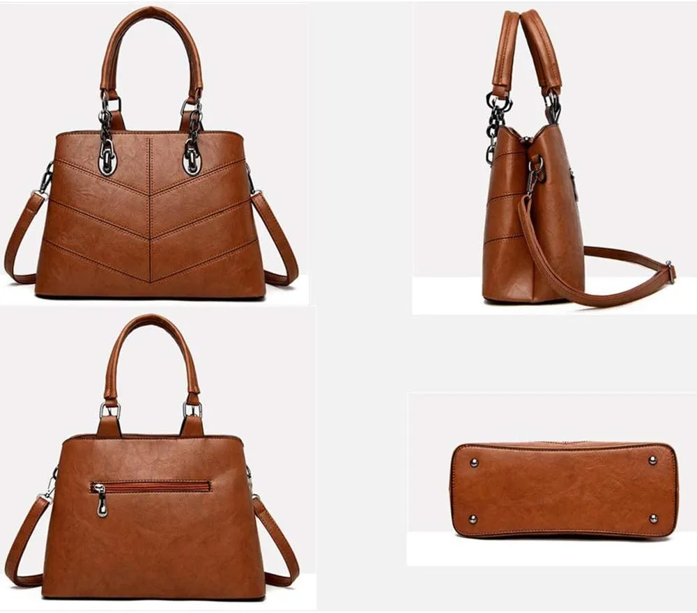 PU Leather Tote Hobo for Women Shoulder Crossbody Bags 3pcs Satchel Clutches Wallets