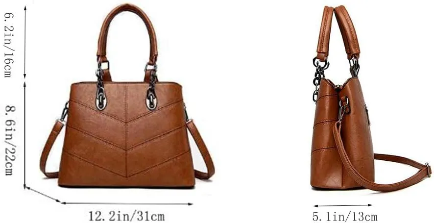 PU Leather Tote Hobo for Women Shoulder Crossbody Bags 3pcs Satchel Clutches Wallets