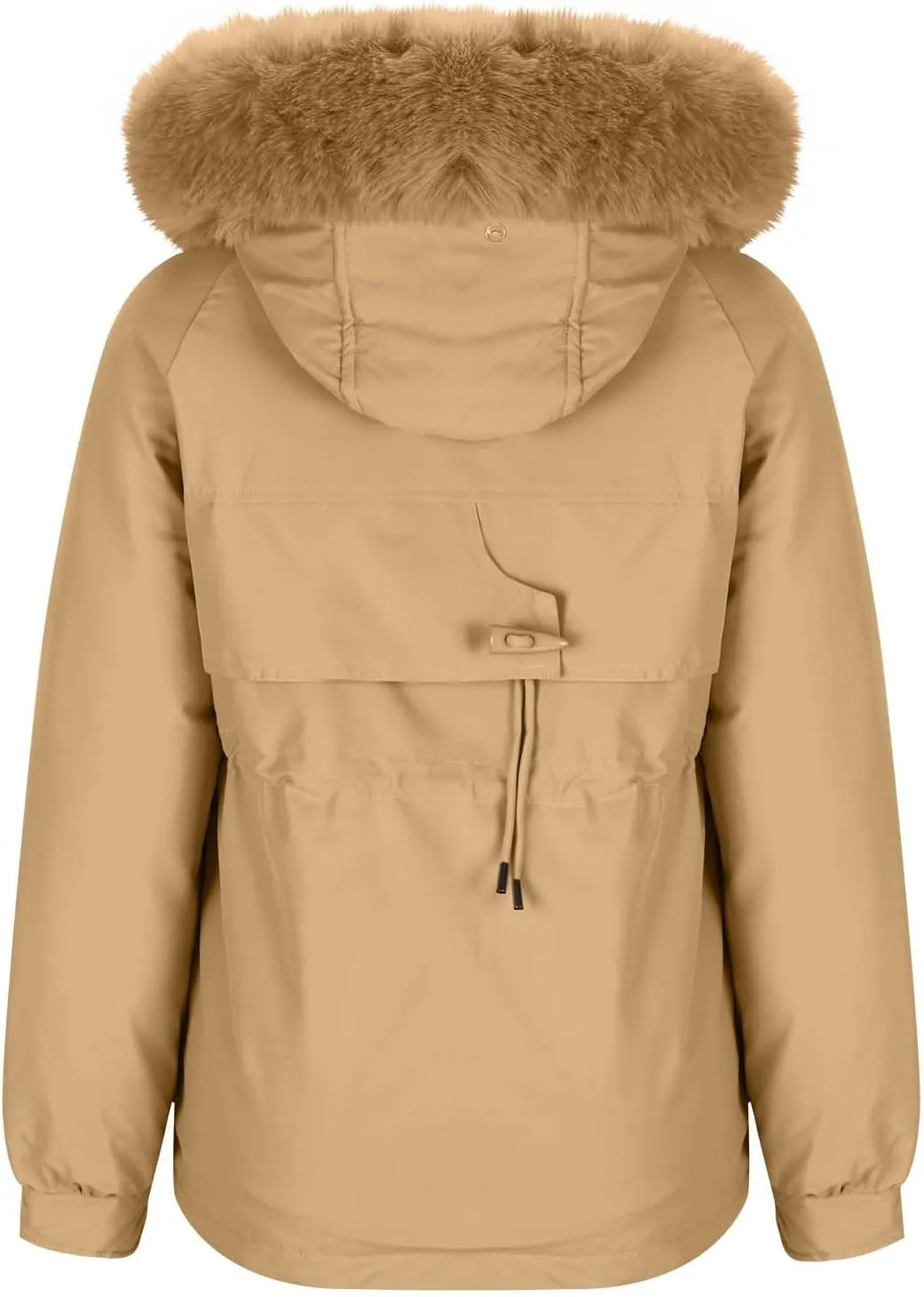 Puffer Jacket Womens Winter Warm Down Coats Casual Thicken Parkas Zip Up Fleece Down Jackets Drawstring Waist Outwear