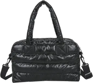 Puffy Shoulder Bag Puffer Top-Handle Crossbody Bag Padded Tote Bag for Women Quilted Satchel Handbag Purse with Zipper