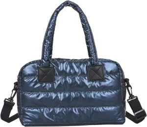 Puffy Shoulder Bag Puffer Top-Handle Crossbody Bag Padded Tote Bag for Women Quilted Satchel Handbag Purse with Zipper