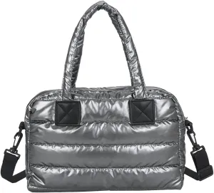 Puffy Shoulder Bag Puffer Top-Handle Crossbody Bag Padded Tote Bag for Women Quilted Satchel Handbag Purse with Zipper