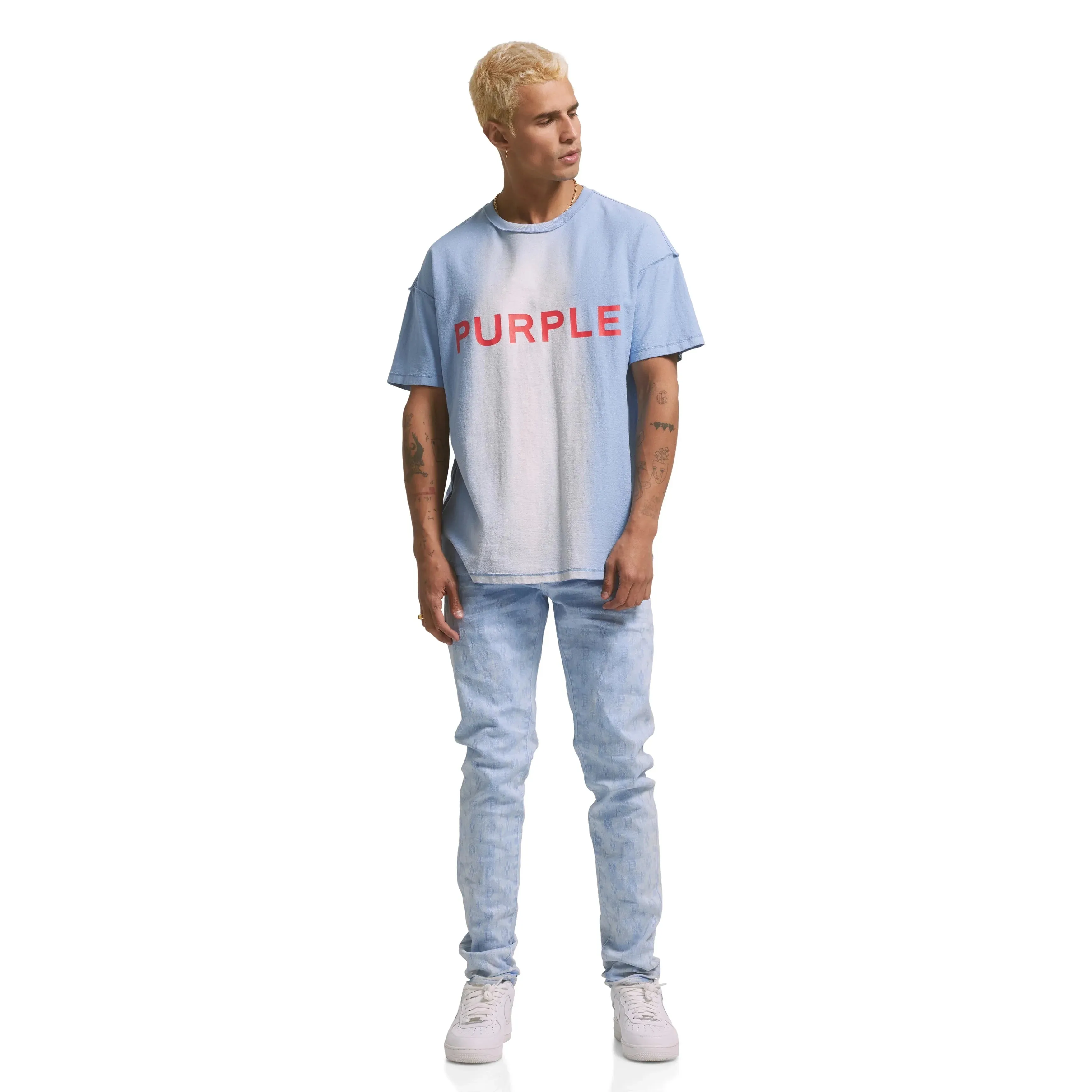 Purple Brand Core Big Placid Blue Relaxed Fit T-Shirt
