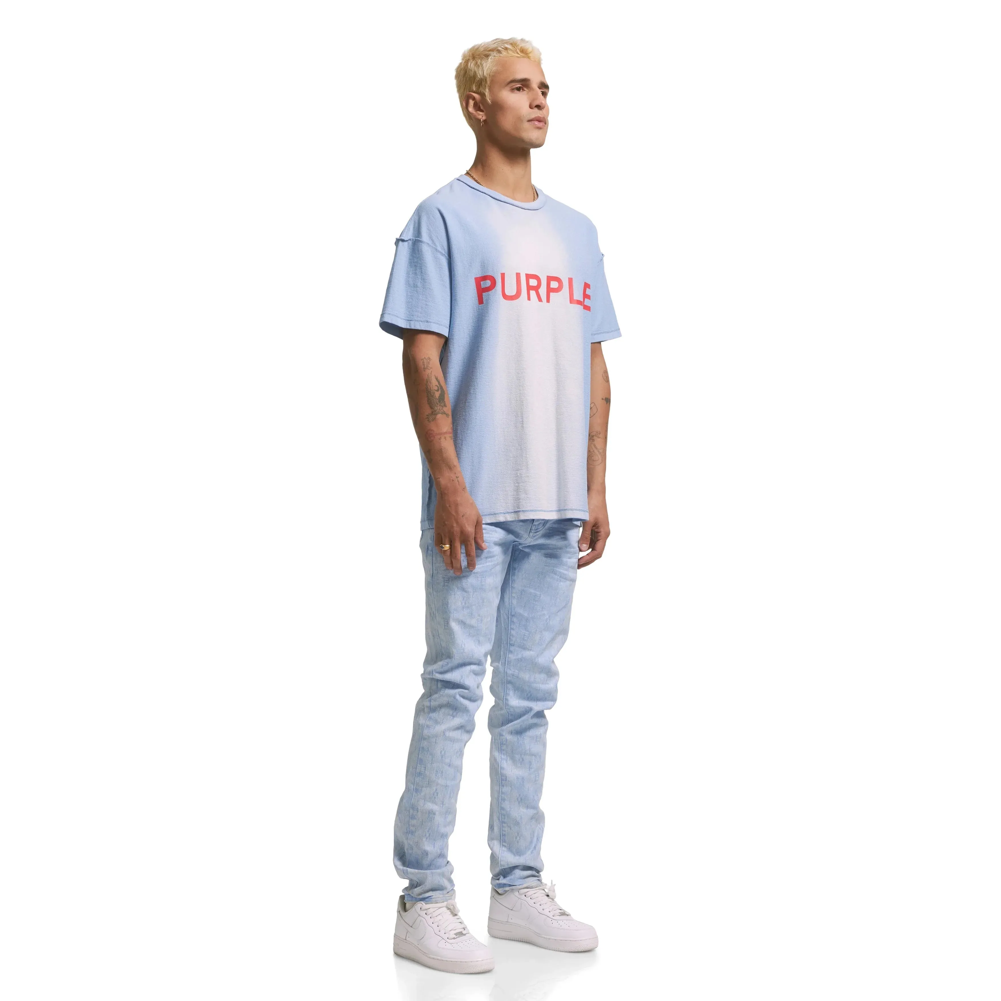 Purple Brand Core Big Placid Blue Relaxed Fit T-Shirt