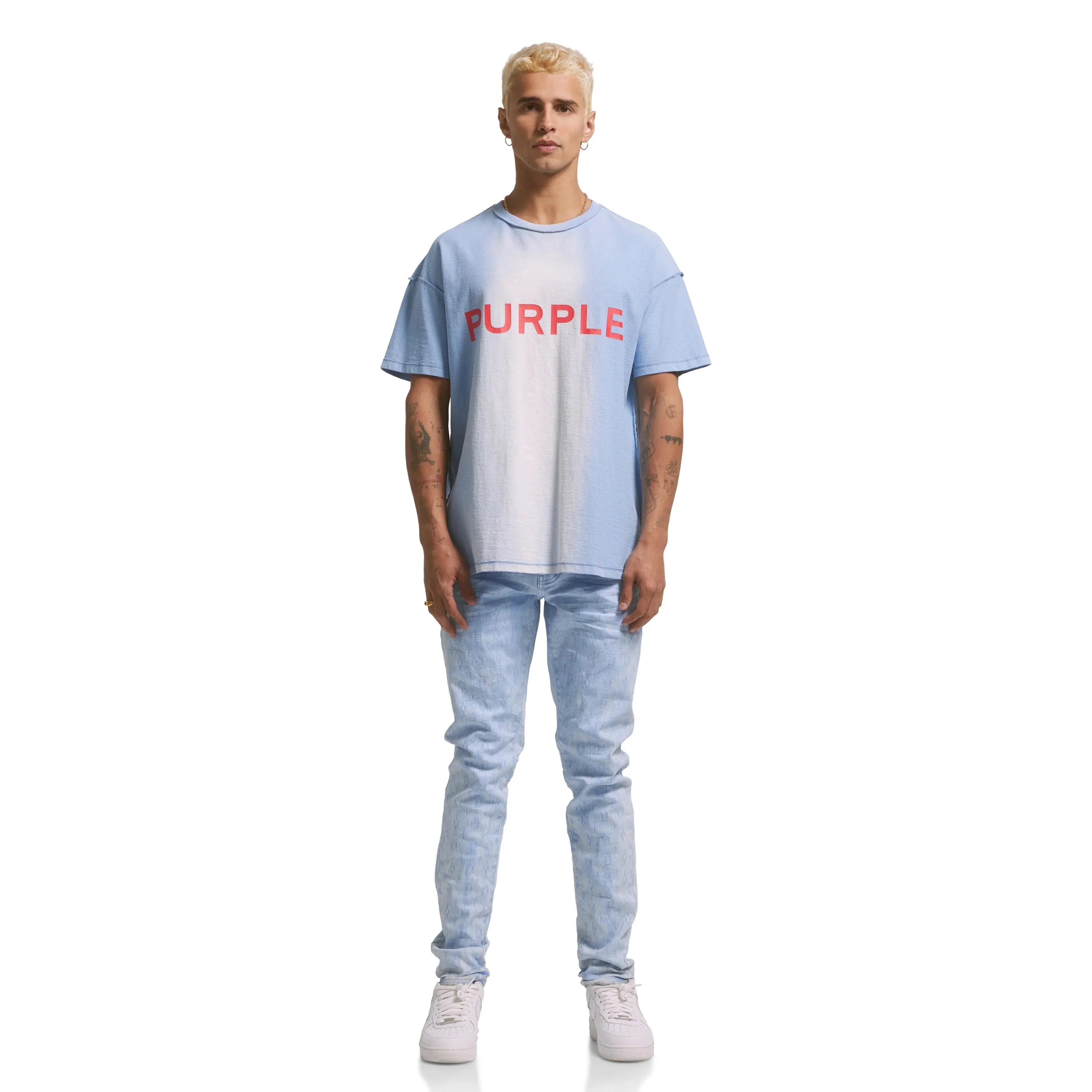 Purple Brand Core Big Placid Blue Relaxed Fit T-Shirt