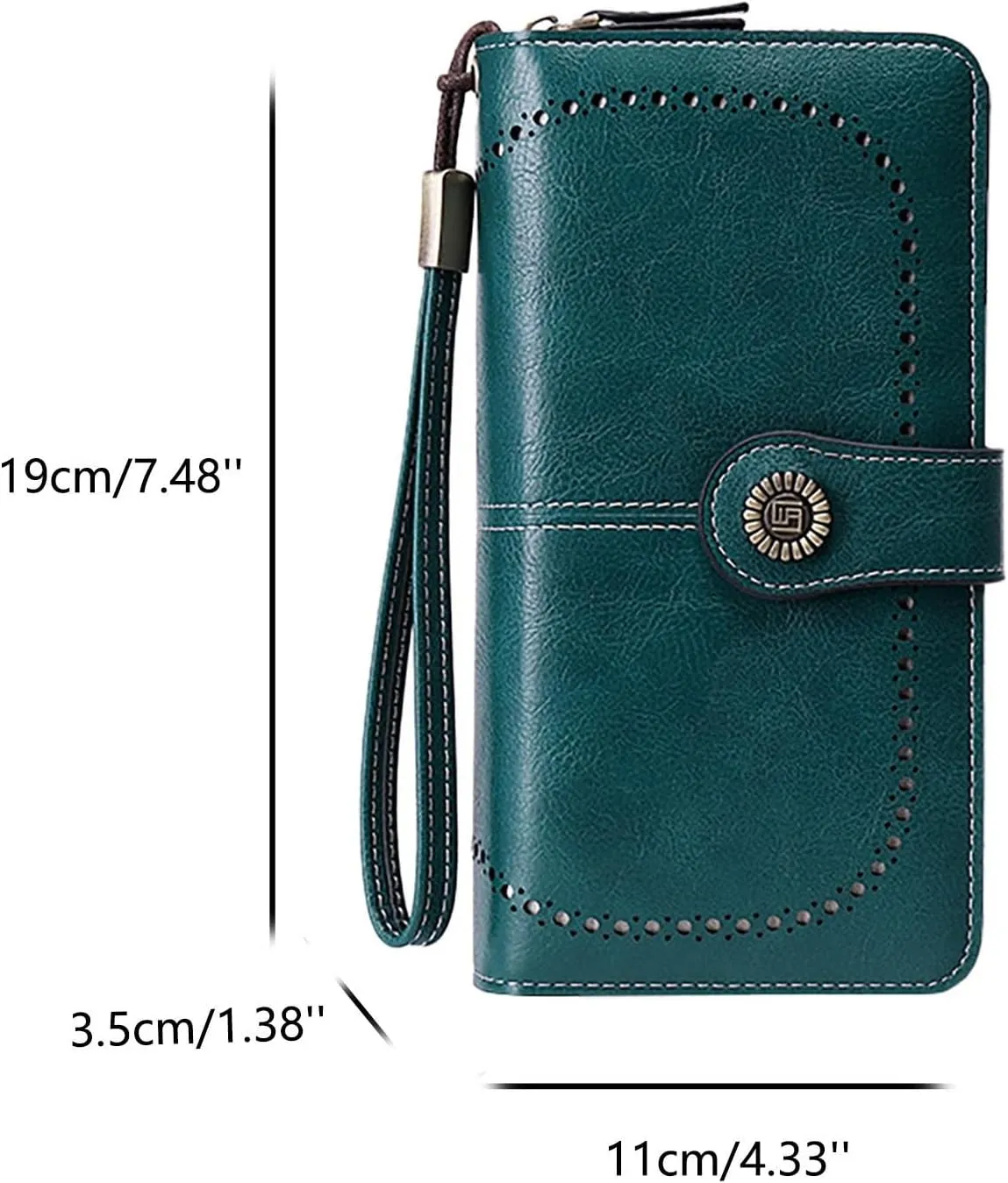 Rfid Wallet Women, Leather Wallet Wristlet, Rfid Blocking Zip Around Large Capacity Bifold Credit Card Holder Clutch Purses