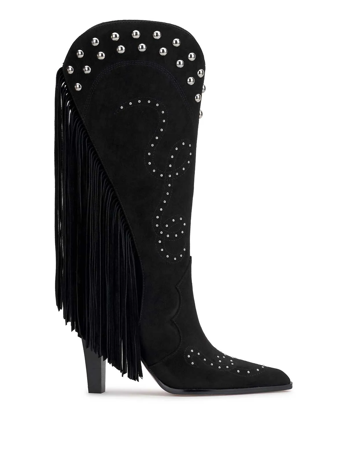 Rosera Studded Fringe Boot in Black