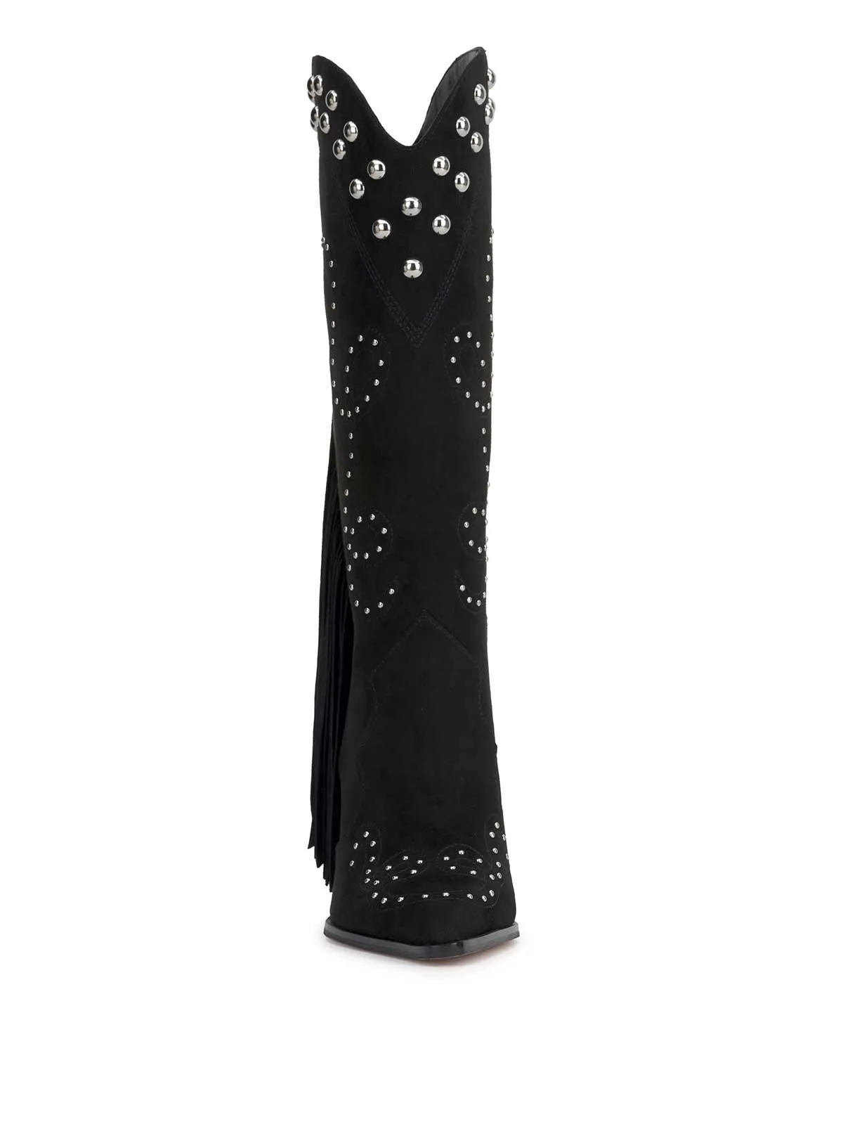 Rosera Studded Fringe Boot in Black