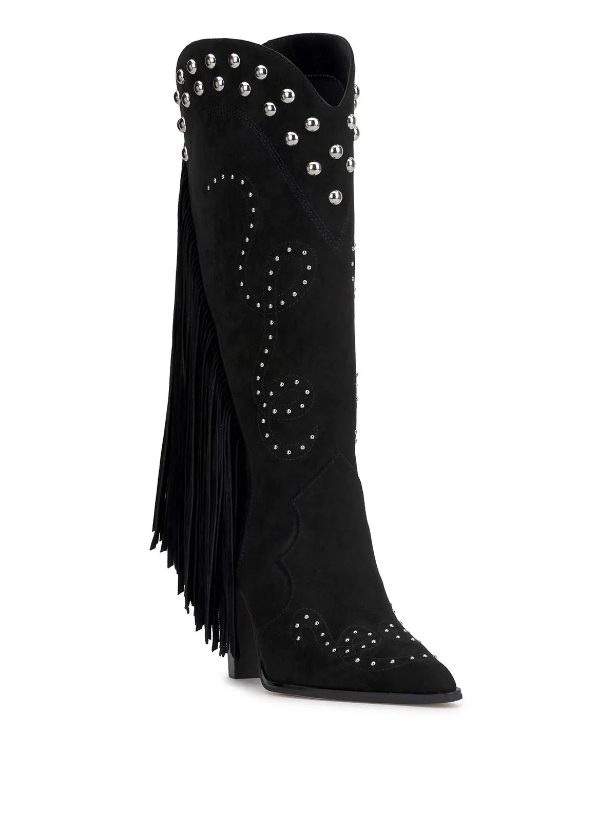 Rosera Studded Fringe Boot in Black