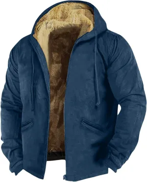 RTRDE Men's Jackets Casual Stylish Cargo Jacket Fleece Lined Sherpa Winter Warm Coats Jacket, M-7XL