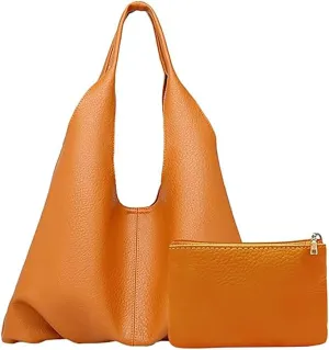 Rungion Womens Soft Vegan Leather Shoulder Bag Fashion Large Triangular Totes Handbag 2pcs Set Purse Top Handle Satchel