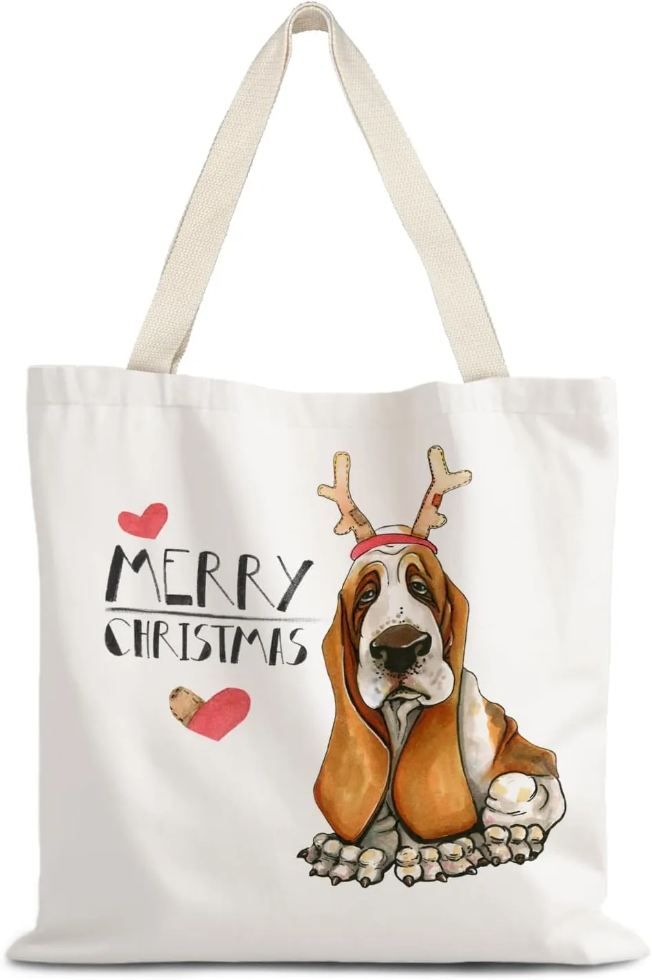 Santa Claus dogs cats cows Christmas Tote Bags for Woman,Reusable Grocery Bags Shopping Bags